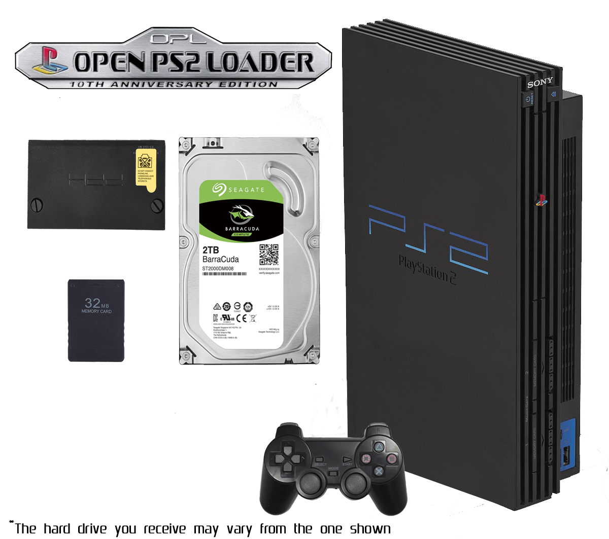 2TB Modded PS2 Bundle - 100s of PS2 Titles - 1000s of Titles - Retro Modd