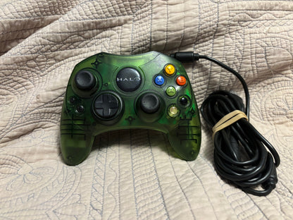 Limited Edition Green Halo OG Xbox Controller with Break Away Cable - Retro Modd
